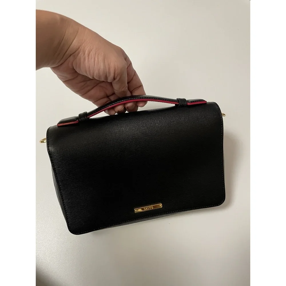 SKITS Providence‎ Clever Saffiano Leather Bag Black Crossbody Tech Bag READ B25